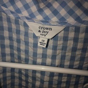 Crown and ivy gingham sleeveless top 1x